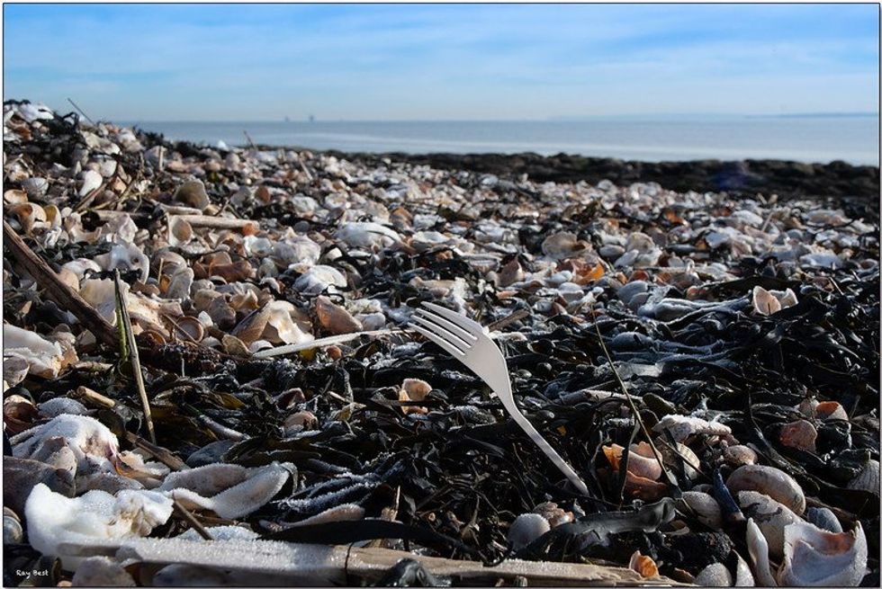 There are 21,000 pieces of plastic in the ocean for each person on Earth