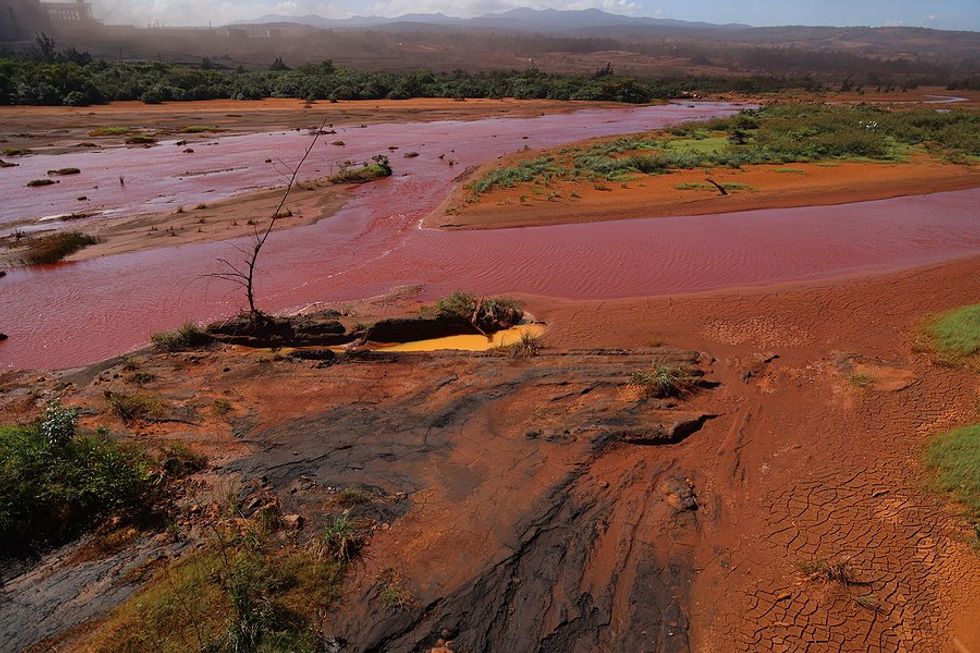 Red floods near giant Indonesia nickel mine blight farms and fishing grounds